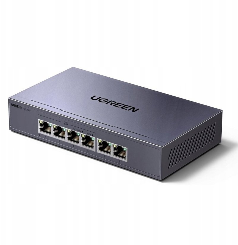 Ugreen 6-Portowy 1Gb/s z PoE Sivý