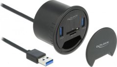 Delock Delock 2 Port Tisch-Hub 2 x SuperSpeed USB Typ-A und Card Reader fur SD und Micro