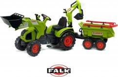 Falk FALK Ogromny traktor CLAAS AXOS s prívesom, lyžica i Spychaczem