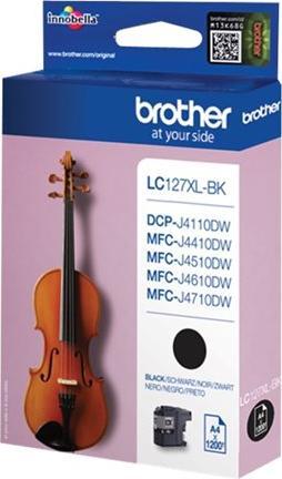 Brother Ink cartridge black high capacity 1.200 pages 1-pack blister without alarm LC-127XL (LC127XLBKBP)