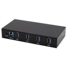 Exsys EX-11234HMS-2 – 4-portowy hub USB 3.2 Gen 1, Sada do montażu na szynie DIN i na ścianie z chipsetem VIA VL817_Q7S (15.06.3531)