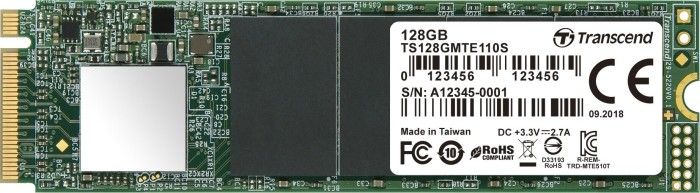 Transcend 110S 128GB M.2 2280 PCI-E x4 Gen3 NVMe (TS128GMTE110S)