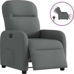 vidaXL vidaXL elektrickýfotel rozkładany, tmavoSivý, obity tkaniną