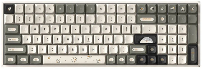 Ducky IQUNIX F97 Hitchhiker Wireless Gaming Tastatur, RGB - Moonstone-Switches