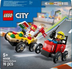 LEGO City Sada wyścigówek: pizza kontra wóz strażacki 4 ks (60458)