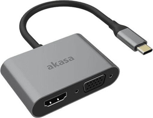 Akasa USB-C - HDMI - VGA strieborný  (AK-CBCA23-18BK)