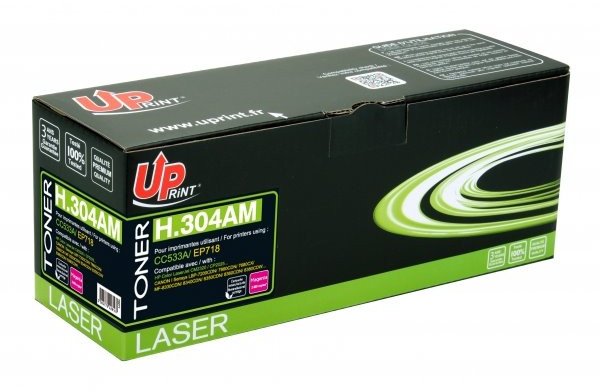 Static Control Toner cartridge Uprint HP C533A/ EP718 304A/ 718 Magenta 2800p Remanufactured 3584770428167