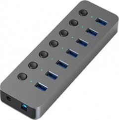 Extra Digital Adapteris USB A 3.0 - 7 x USB 3.0 su jungikliais