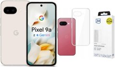 Google Pixel 9A 5G 8/128GB Porcelanowy (99936223) + Etui Clear Case