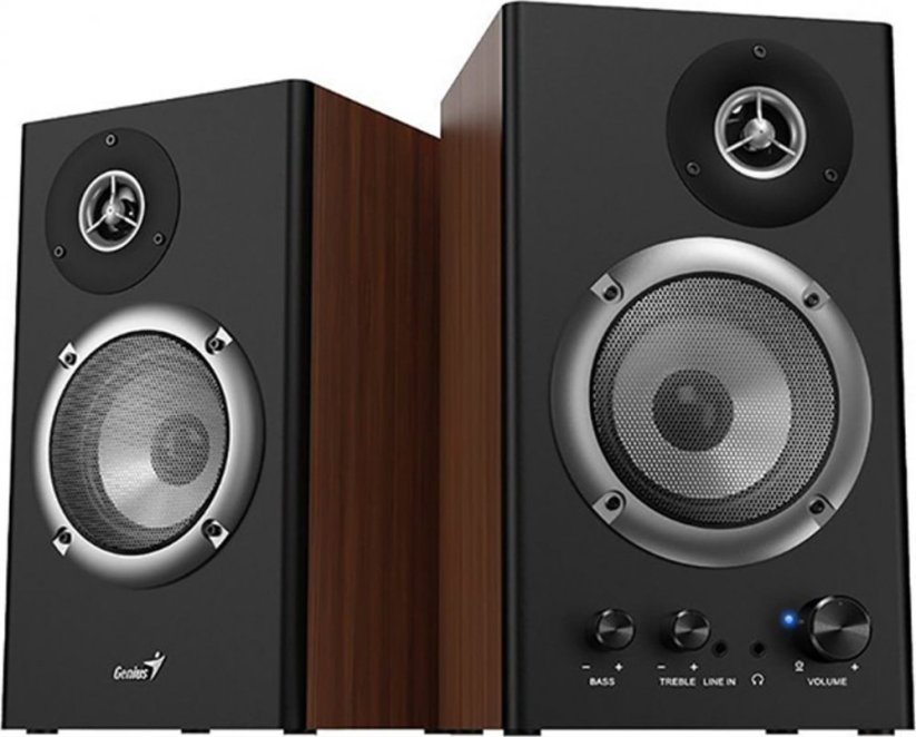 Genius Genius Reproduktori SP-HF1200B, 2.0, 36W, Hnedé, regulacja głośności, drevené, 40Hz-20kHz