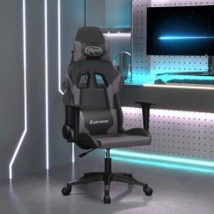vidaXL Fotel gamingowy, čierno-Sivý, sztuczna skóra