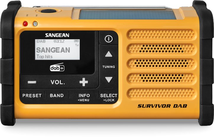 Sangean MMR-88 DAB+ (USB-C) Žltý awaryjny korba słoneczny Radio