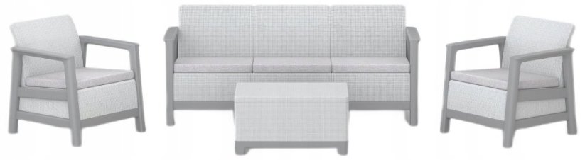 Keter Sada mebli záhradných Scandi Linea 3 Seater Set jasnoSivý/tmavoSivý stalowy (8711245162461)