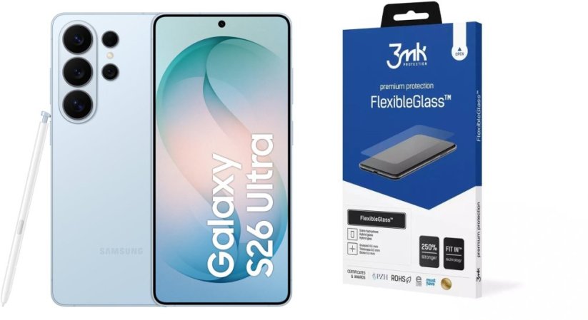 Samsung Galaxy S26 Ultra 5G 12/512GB Jasnoniebieski (SM-S948BLBGEUE) + FlexibleGlass