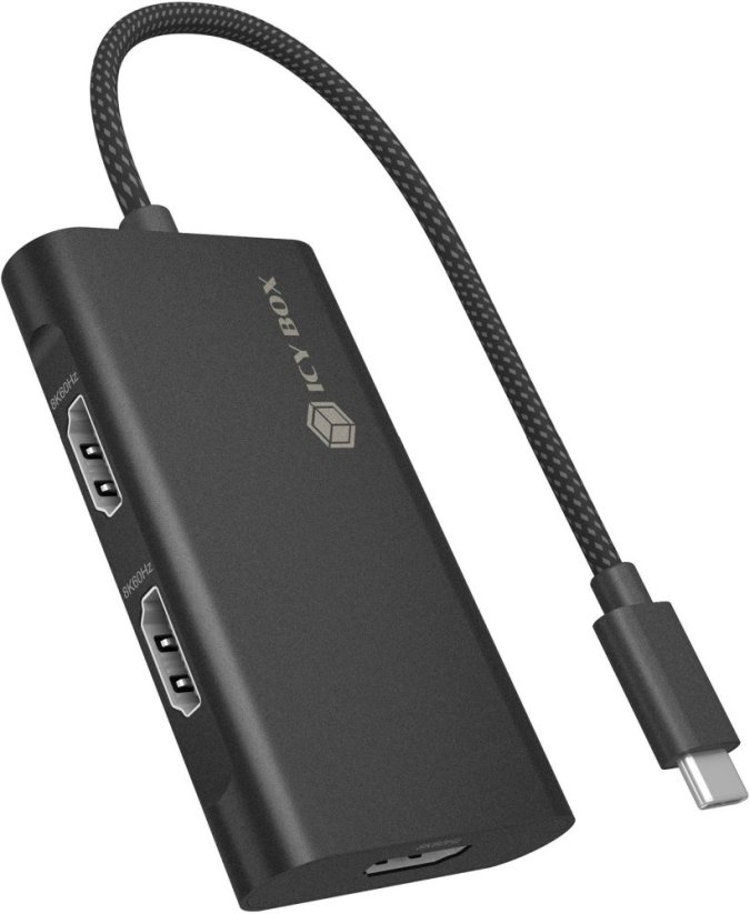 Icy Box huby i koncentratory USB 3.2 Gen 2 (3.1 Gen 2) Type-C 10000 Mbit/s Čierny