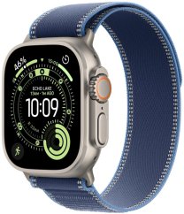 Apple Watch Ultra 3 Cellular 49mm Natural Titanium Case with Blue/Bright Blue Trail Loop – S/M