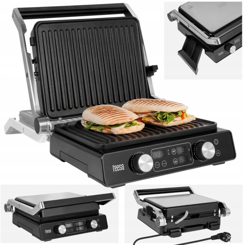 Teesa Grill elektrickýTEESA , panini grill , opiekacz, 3 pozycje , wyjmowane náplne, 2000W