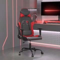 vidaXL Masujący fotel gamingowy, Čierno-cervený, sztuczna skóra Lumarko!