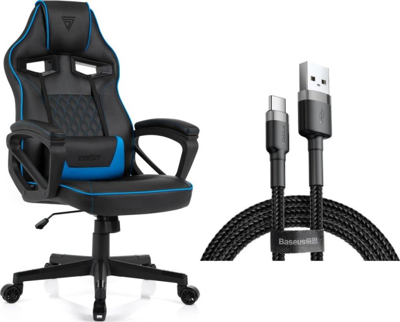 SENSE7 Knight czarno-niebieski + kabel usb