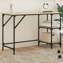 vidaXL Biurko dub sonoma 120x50x75 cm metal i materiał drevopochodny