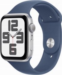 Apple Watch SE GPS 44mm Silver Alu Sport S/M Modrý  (MXEQ3ET/A)