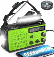 Feegar Feegar OZE 3 Radio FM/AM Solar Powerbank 8000mAh batérka SOS