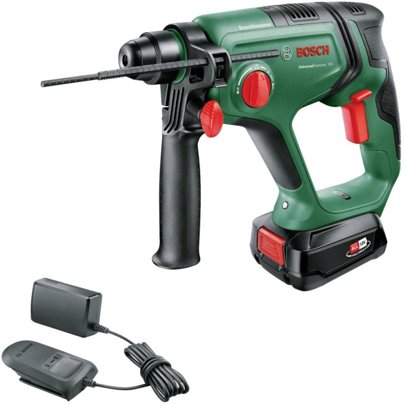 Bosch Bosch cordless hammer drill UniversalHammer 18V (green/black, Li-ion battery 2.5Ah, case, POWER FOR ALL ALLIANCE)
