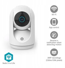 Nedis SmartLife vnútorný Kamera | 3MP Full HD 1296p | Pan tilt