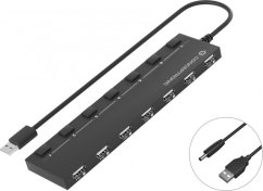 Conceptronic CONCEPTRONIC USB-Hub 7-Port 2.0  ->7x2.0 extra o.Netzteil sw