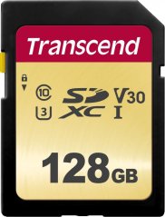 Transcend 500S SDXC 128 GB Class 10 UHS-I/U3 V30 (TS128GSDC500S)