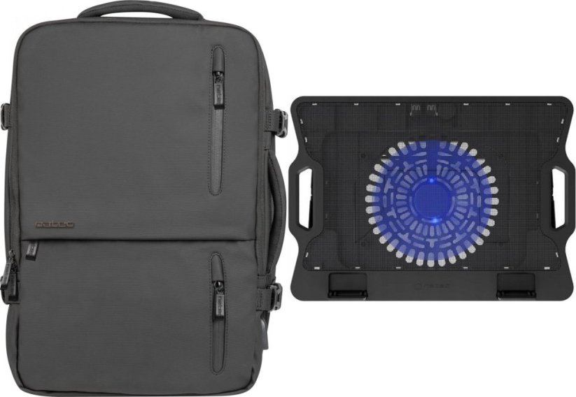 Natec Plecak Natec CAMEL PRO 17.3" (NTO-2116)  + Podstawka chłodząca Natec Dipper 2 (NPL-2252)
