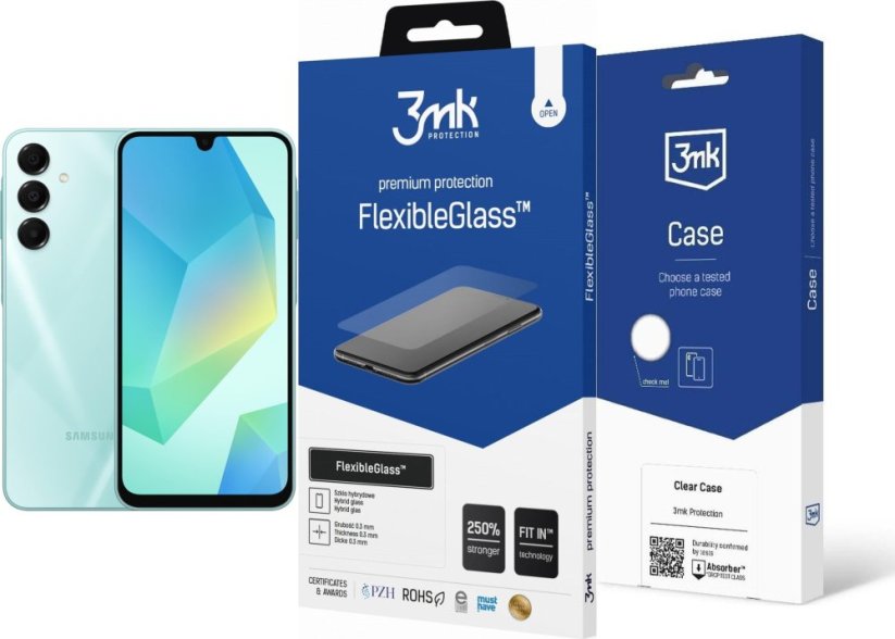 Samsung Galaxy A16 4/128GB Zielony  (SM-A165FLGBEUE) + FlexibleGlass + Etui Clear Case