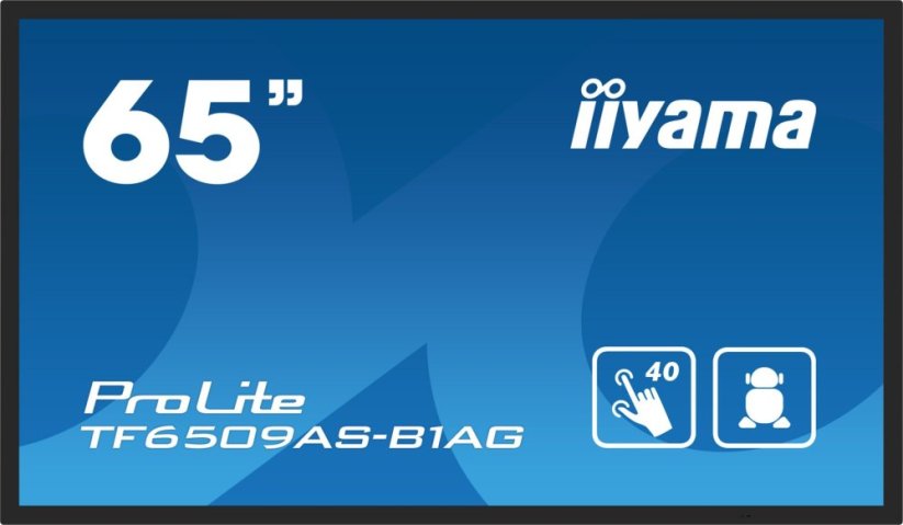 iiyama iiyama TF6539AS-B1AG signage display Płaski panel Digital Signage 163,8 cm (64.5") LED 500 cd/m 4K Ultra HD Čierny Ekran dotykowy Procesor wbudowany Android 24/7