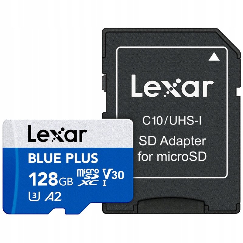 Lexar Blue Plus MicroSDHC 128 GB Class 10 UHS-I/U3 A2 V30 (LMSBLPL128G-BNANG)