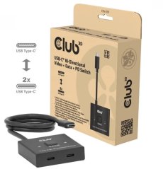 Club 3D Club3D Switch, USB-C na 2xUSB-C Oboustranný 2v1, 8K60Hz, 4K120Hz, PD 100W
