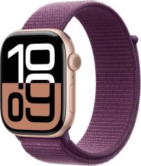 Apple Watch Series 10 GPS + Cellular 46mm Rose Gold Aluminium Case with Plum Sport Loop