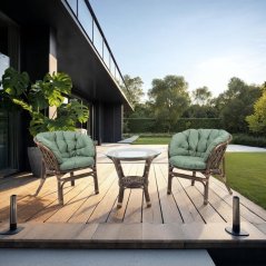 NoName FURNIT SET OUT BROW/GRE ARMCHAIR/TABLE