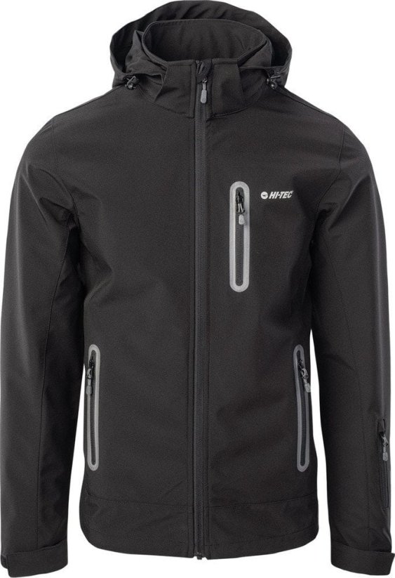 Hi-Tec Pánske Bunda prechodná softshell membrana 10000mm Nikos II Čierna Rozmer S