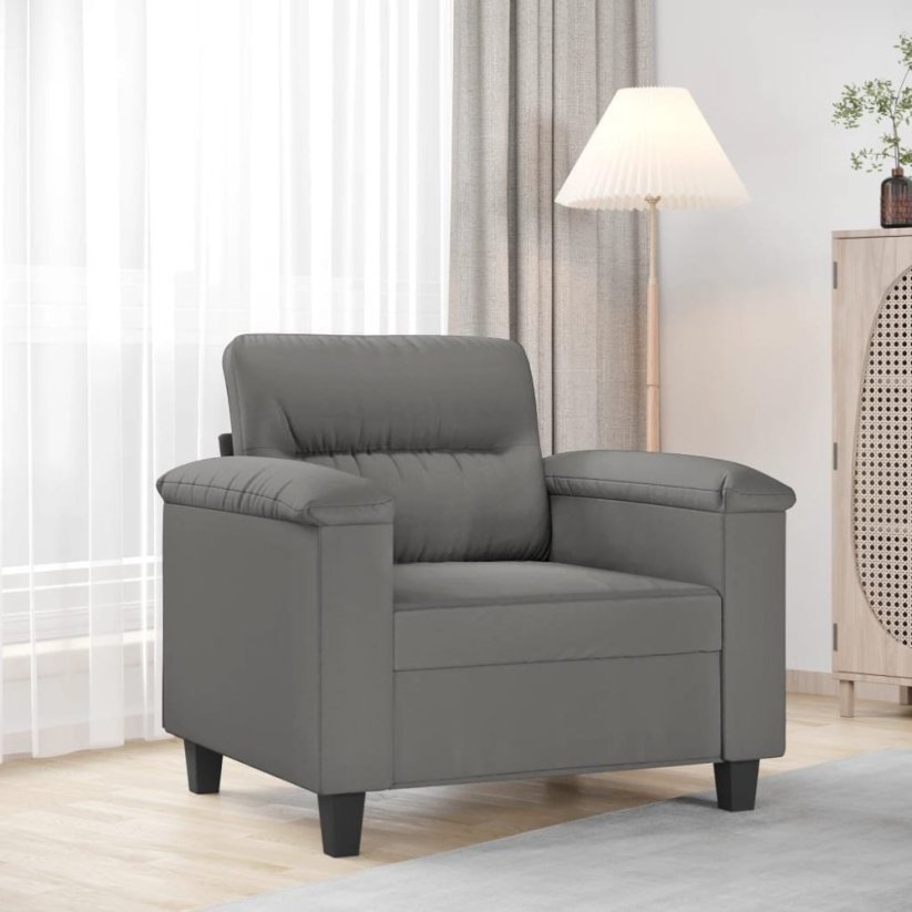 vidaXL Fotel, tmavoSivý, 60 cm, obity mikrofibrą Lumarko!