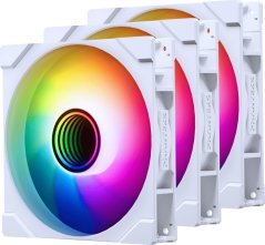 Phanteks PHANTEKS M25 Gen2 PWM D-RGB Lüfter 3er-Pack - Reverse Blade, 140mm, weiß