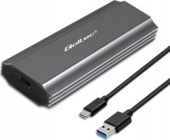 Qoltec Obudowa/kieszeń NV2271 na disk M.2 SSD | SATA | NVMe | USB-C | 2TB
