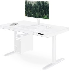 Jan Nowak Elektryczne sit-stand z zásuvoką i ładowarką bezprzewodową Qi biele, 1200 mm: ELLIS (5907367514612)