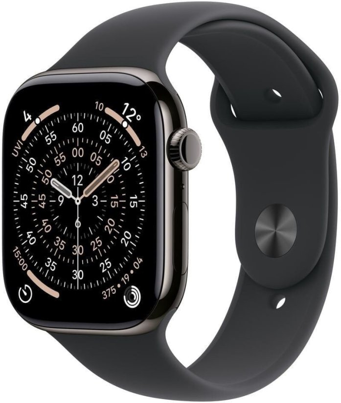 Apple Watch 11 GPS + Cellular 42mm Srokove Titanium Sport Band S/M Čierny  (MF8R4MP/A)