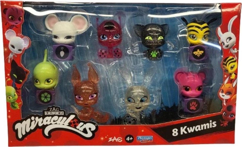 Bandai MIRACULOUS: BIEDRONKA I Čierny KOT Kwami 8Pak, figurka
