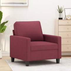vidaXL Fotel, winna czerwień, 60 cm, obity tkaniną Lumarko!