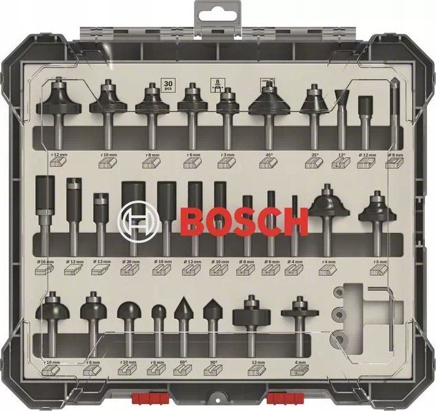 Bosch Milling cutter set 1/4" 30 pcs. Bosch 2607017476