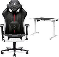 Diablo Chairs X-PLAYER 2.0 King Size Czarno-biały + EGON 1100 Białe 110 cmx60 cm