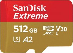 SanDisk Extreme MicroSDXC 512 GB Class 10 UHS-I/U3 A2 V30 (SDSQXAV-512G-GN6MA)