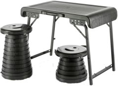 Wedo WEDO Camping Set 1 Tisch und 2 Teleskophocker NXT schwarz