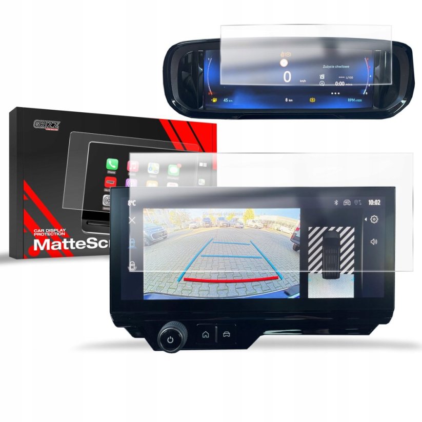 GrizzGlass Folia matná GrizzGlass CarDisplay Protection do Fiat Doblo 3 10" 2023-2024 [2w1]